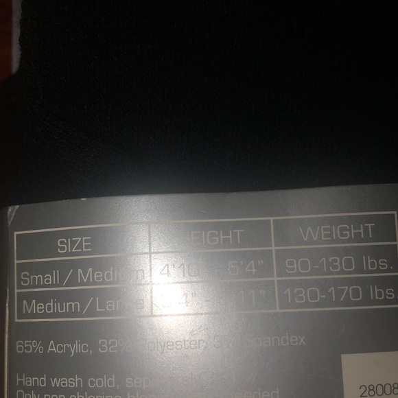 NWT no boundaries footless tights blaxk medium/ large - Picture 5 of 5